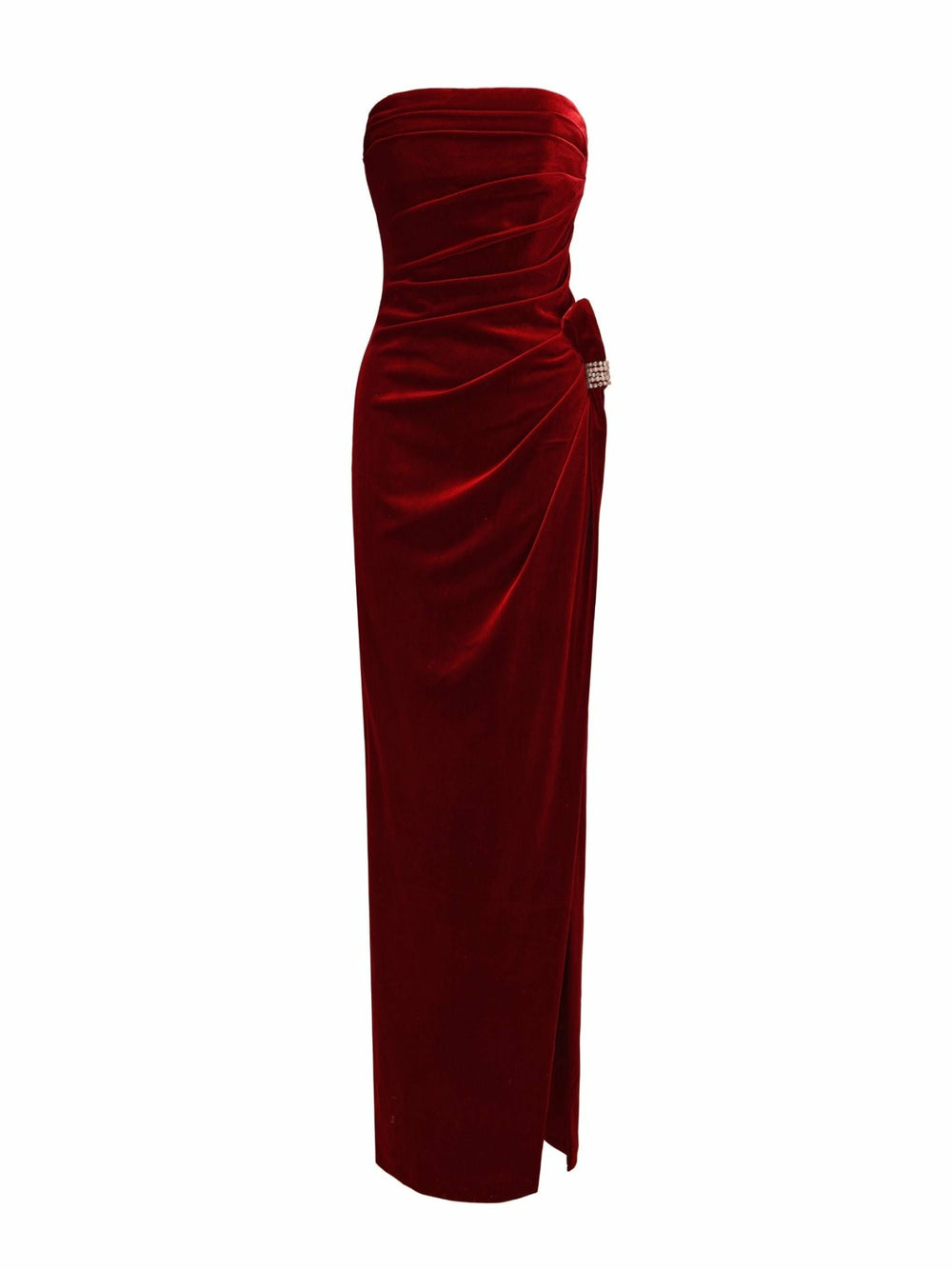 Emma Velvet Dress: Red Maxi Dress for Cocktail Party | Nana Jacqueline