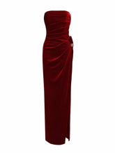 Emma Velvet Dress: Red Maxi Dress for Cocktail Party | Nana Jacqueline