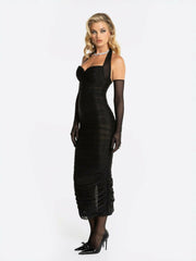 Francesca Dress: Black Midi Dress for Cocktail Party | Nana Jacqueline