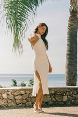 Eliana Dress: White Midi Dress for Rehearsal Dinner | Nana Jacqueline