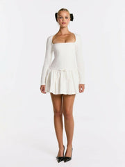 Audrina Dress: White Mini Dress for Bridal Shower | Nana Jacqueline