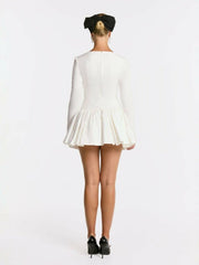 Audrina Dress: White Mini Dress for Bridal Shower | Nana Jacqueline