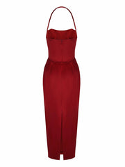 Serena Dress: Red Midi Dress for Cocktail Party | Nana Jacqueline