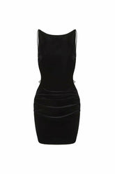 Lucia Velvet Dress: Black Mini Dress for Cocktail Party | Nana Jacqueline