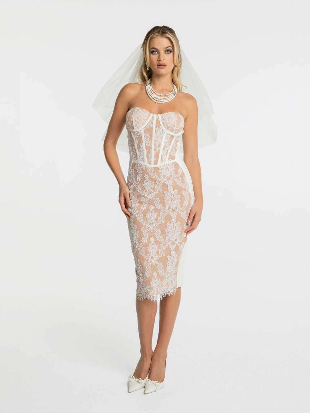 Elsa Lace Dress: White Maxi Dress for Wedding After-Party | Nana Jacqueline