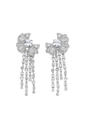 Eva Tassel Earrings: White Earrings for Bridal Shower | Nana Jacqueline