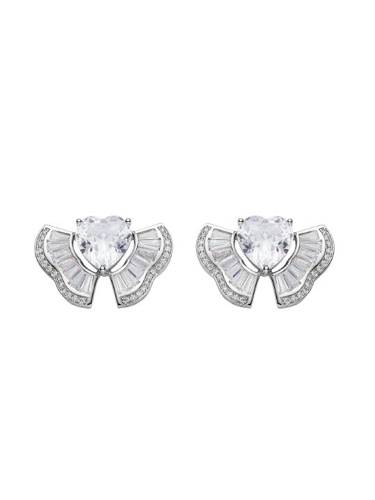 Juliet Heart Earrings: White Earrings for Engagement Party | Nana Jacqueline
