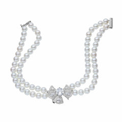 Juliet Pearl Necklace: White Pearl Necklace for Bridal Shower | Nana Jacqueline