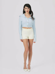 Addison Coat + Scarf Set: Blue Knit Set for Resort Brunch | Nana Jacqueline