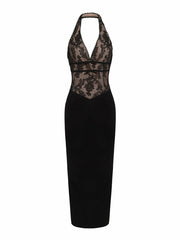 Matilda Velvet Dress: Black Maxi Dress for Cocktail Party | Nana Jacqueline