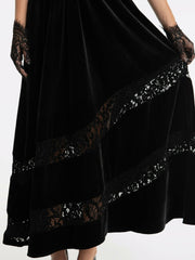 Maxine Velvet Dress: Black Maxi Dress for Cocktail Party | Nana Jacqueline