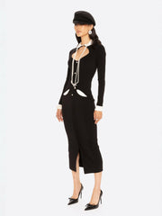 Colette Knit Maxi Dress: Black Maxi Dress for Cocktail Party | Nana Jacqueline