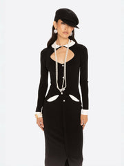 Colette Knit Maxi Dress: Black Maxi Dress for Cocktail Party | Nana Jacqueline