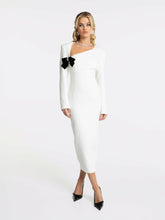 Ellie Bow Dress: White Midi Dress for Rehearsal Dinner | Nana Jacqueline