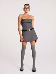 Ashley Dress: Grey Mini Dress for Date Night | Nana Jacqueline