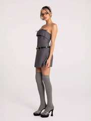 Ashley Dress: Grey Mini Dress for Date Night | Nana Jacqueline