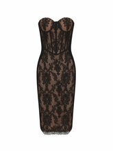 Elsa Lace Dress: Black Midi Dress for Cocktail Party | Nana Jacqueline