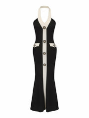 Regina Knit Dress: Black Maxi Dress for Cocktail Party | Nana Jacqueline