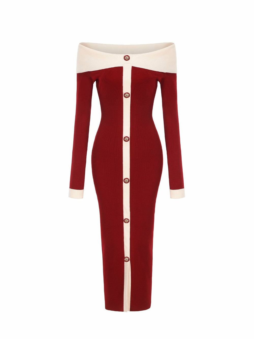 Annie Knit Dress: Red Midi Dress for Date Night | Nana Jacqueline