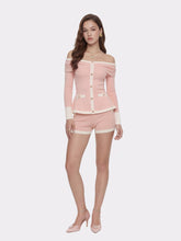 Colette Contrast Knit Blush Pink Lounge Shorts | Nana Jacqueline