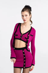 Lisette Knit Set: Magenta Knit Set for Country Club Brunch | Nana Jacqueline