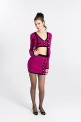Lisette Knit Set: Magenta Knit Set for Country Club Brunch | Nana Jacqueline