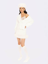 Gia Knit Jacket: White Knit Jacket for Resort Brunch | Nana Jacqueline