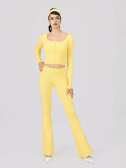 Holly Pants: Yellow Knit Pants for Resort Brunch | Nana Jacqueline