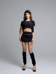 Kennedy Knit Skirt: Black Mini Skirt for Girls' Night Out | Nana Jacqueline