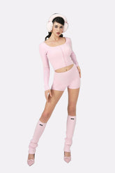 Holly Shorts: Pink Knit Shorts for Resort Brunch | Nana Jacqueline