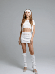 Kennedy Knit Skirt: White Knit Skirt for Resort Brunch | Nana Jacqueline