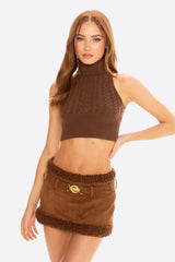 Margo Knit Top: Brown Knit Top for Brunch | Nana Jacqueline
