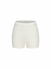 Kennedy Knit Shorts: White Knit Shorts for Resort Brunch | Nana Jacqueline