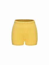 Kennedy Knit Shorts: Yellow Knit Shorts for Resort Vacation | Nana Jacqueline