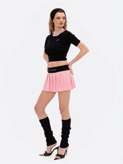 Luna Top: Black Pink Knit Top for Country Club Brunch | Nana Jacqueline