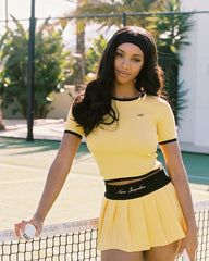 Luna Top: Yellow Knit Top for Country Club Brunch | Nana Jacqueline