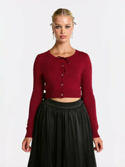 Audrina Cardigan: Red Cardigan for Brunch | Nana Jacqueline