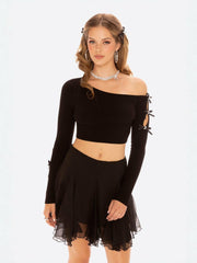 Zara Top: Black Knit Top for Date Night | Nana Jacqueline