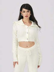 Addison Coat + Scarf Set: White Knit Set for Resort Brunch | Nana Jacqueline