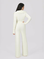 Addison Pants: White Knit Pants for Resort Brunch | Nana Jacqueline