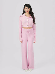 Addison Pants: Pink Knit Pants for Resort Brunch | Nana Jacqueline