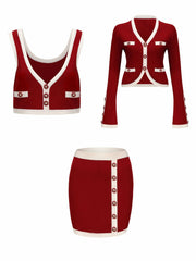 Matilda Knit Set: Red Knit Set for Girls' Night Out | Nana Jacqueline
