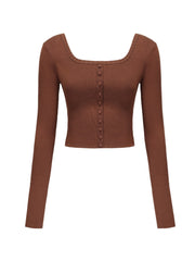 Holly Top: Brown Knit Top for Brunch | Nana Jacqueline