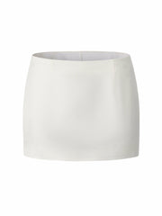 Ayla A-Line Satin White Skirt | Nana Jacqueline