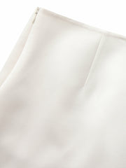Ayla A-Line Satin White Skirt | Nana Jacqueline
