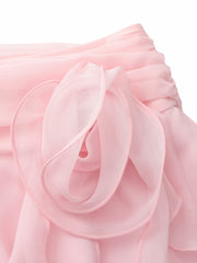 Ophelia Rosette Ruched Pink Skirt | Nana Jacqueline