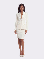Yvette Tailored White Pencil Structured Skirt | Nana Jacqueline