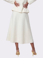 Natalia Tailored A-Line White Midi Skirt: White Midi Skirt for Bridal Shower | Nana Jacqueline