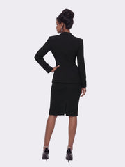 Yvette Tailored Black Pencil Structured Skirt | Nana Jacqueline