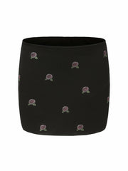 Rosana Embroidered Skirt: Black Mini Skirt for Date Night | Nana Jacqueline